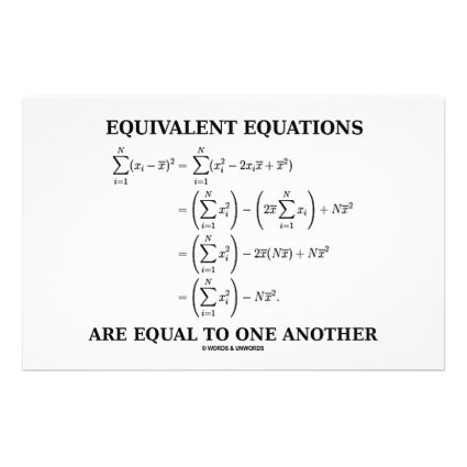 Equivalent Equations Are Equal To One Another Personalized Stationery