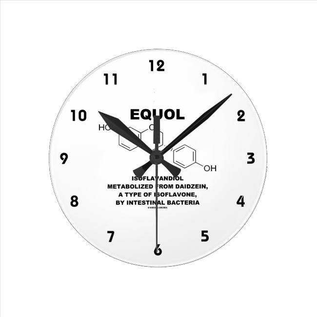 Equol Isoflavandiol Metabolized From Daidzein Round Wall Clock