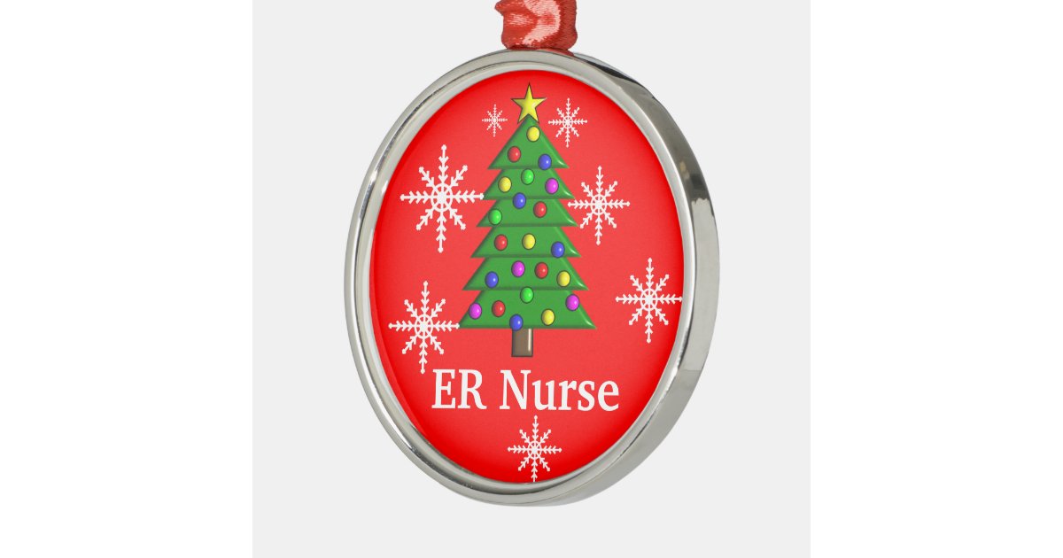 ER Nurse Christmas Tree Ornament Zazzle