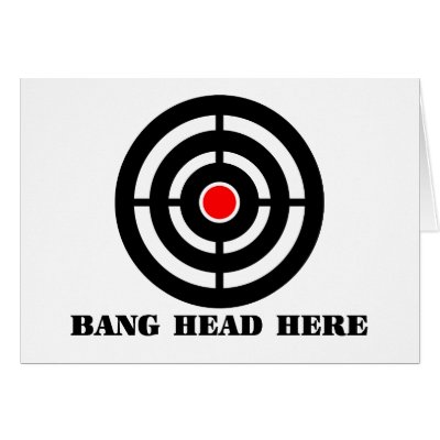 Ergonomic Stress Relief: Bang Head Here Card by disgruntled_genius