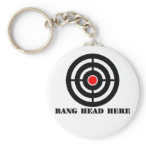 Ergonomic Stress Relief: Bang Head Here Keychain