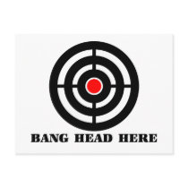 Ergonomic Stress Relief: Bang Head Here Postcard