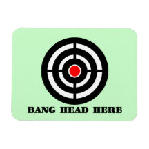 Ergonomic Stress Relief: Bang Head Here Rectangle Magnets