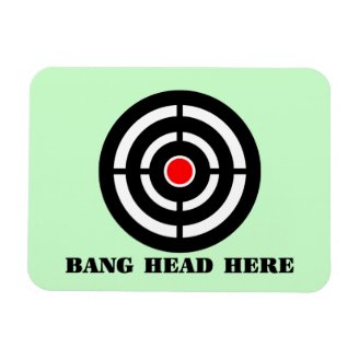 Ergonomic Stress Relief: Bang Head Here Rectangle Magnets