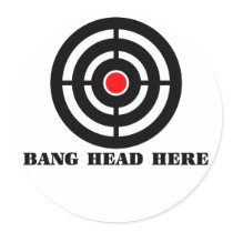 Ergonomic Stress Relief: Bang Head Here Sticker
