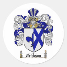 ERICKSON FAMILY CREST -  ERICKSON COAT OF ARMS STICKERS