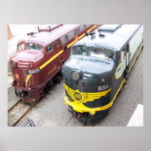 ERIE E8A 833 and PRR E8A 5809 at Steamtown Print