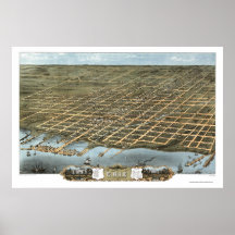 Erie, PA Panoramic Map - 1870 Posters