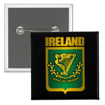 "Erin Go Bragh" Gold Pinback Button