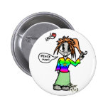 Erin the Hippy Pinback Buttons