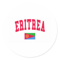 Eritrea College Style Round Stickers