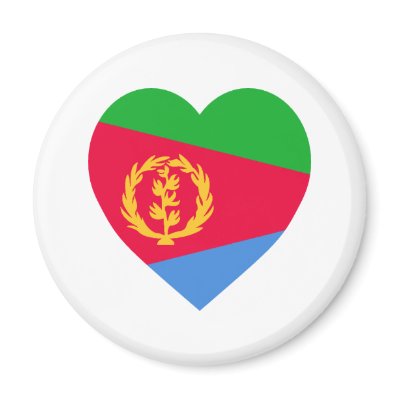 Eritrea Flag Heart Fridge Magnet by Vexillophile