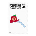 Eritrea flag map postage