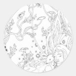 Ermine Fairy Round Sticker