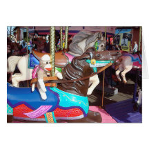 Ernie the Sock Monkey Carousel Horse Note Card