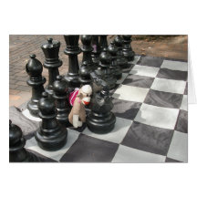 Ernie the Sock Monkey Chess Note Card