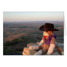 Ernie the Sock Monkey Palouse WA Notecard