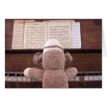 Ernie the Sock Monkey Piano Card