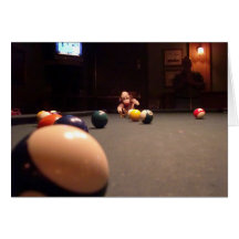 Ernie the Sock Monkey Pool Hall Note Card