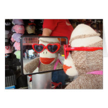 Ernie the Sock Monkey Sunglasses Note Card
