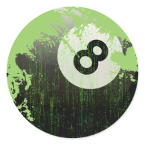 ERODED AND AGED 8 BALL ROUND STICKERS