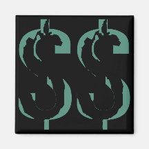 Eroded Dollar Signs Fridge Magnet
