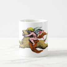 Eros rides lion rides lion coffee mugs