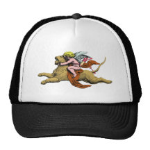 Eros rides lion rides lion trucker hat