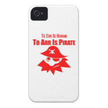 Errar es humano a Arr está el pirata iPhone 4 Fundas