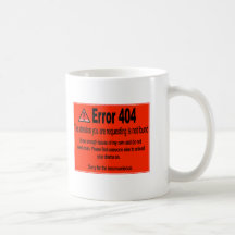 Error 404 coffee mug