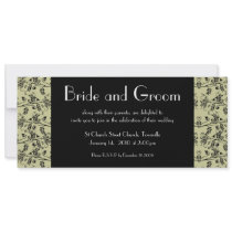 Ervum Heart Damask, 4"x9.25" invitation