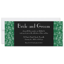 Ervum Heart Damask, 4"x9.25" invitation