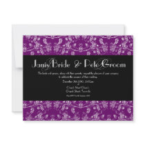 Ervum Heart Damask - monogrammed, 4.25"x5.5" Personalized Invitation