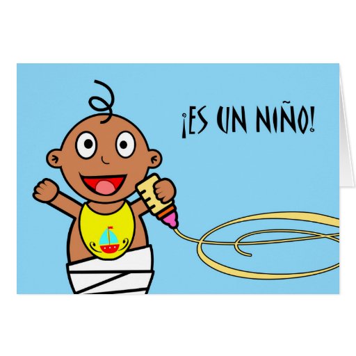 Es un Niño! Congratulations on Baby Boy in Spanish Card Zazzle