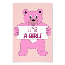 Es un oso del rosa del chica fotografias