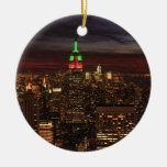 ESB, Vintage Look Red Green Damask #3 Xmas Christmas Ornaments