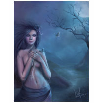 faery, fantasy, digital, art, moon, esbat, wicca, Shirt with custom graphic design