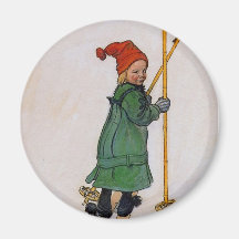 Esbjorn as a Skier 1905 Refrigerator Magnets