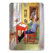 Esbjorn Doing His Homework by Carl Larsson Custom Invitations