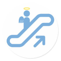 Escalator, no Stairway Round Sticker