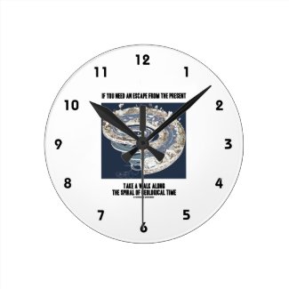 Escape From Present Walk Along Geological Time Wallclock