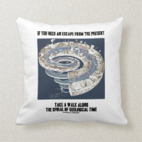 Escape From Present Walk Along Geological Time Throw Pillow