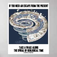 Escape From Present Walk Spiral Geological Time Poster
