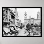 Escena 1906 de la calle de Montevideo, Uruguay Posters
