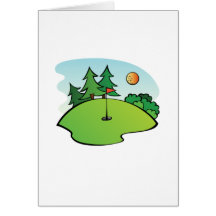 Escena del golf tarjeton