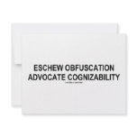 Eschew Obfuscation Advocate Cognizability Oxymoron Personalized Invitation