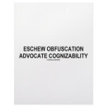 Eschew Obfuscation Advocate Cognizability Oxymoron Letterhead