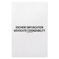Eschew Obfuscation Advocate Cognizability Oxymoron Personalized Stationery