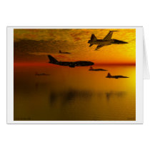 ESCORT Digital Art Airplane Greeting Card (Blank)