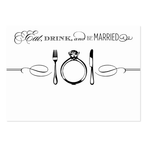 Escort Place Card | Eat, Drink & Be Married Business Card Template (front side)
